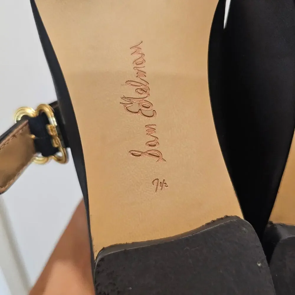 Sam Edelman Women's Michaela Black Leather Mary Jane Flats Size 7.5 - Picture 7 of 8